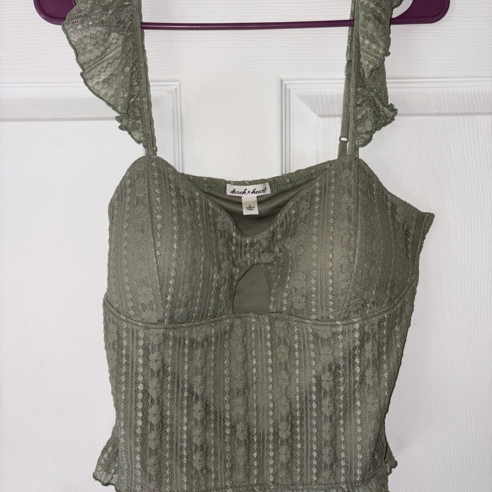 Derek Heart Sage Lace Camisole Size XL